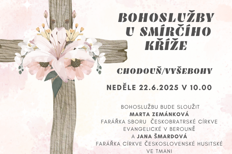 Ekumenická bohoslužba u smírčího kříže v Chodouni